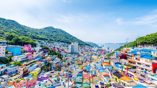 Farbenfrohes Viertel Gamcheon Busan